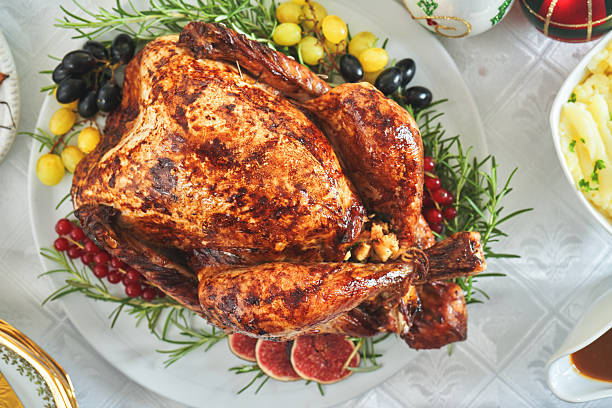 Roasted Holiday Turkey with Vegetables for Christmas Dinner