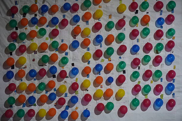 Colorful Balloon Grid Game Setup