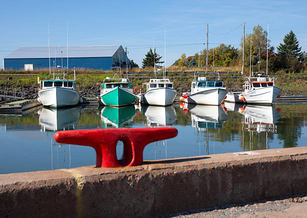 Canada Nova Scotia, Little Harbour. lobster boats at rest