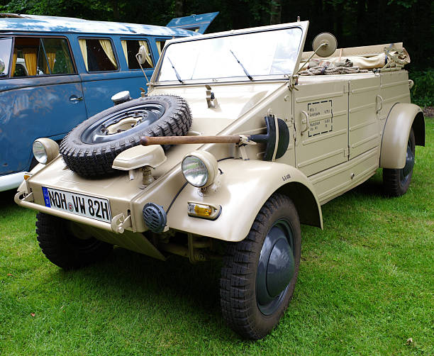 Corralejo, Fuerteventura, Spain, November 24, 2023 - An old beige Land Rover Series IIa (1968-1971)