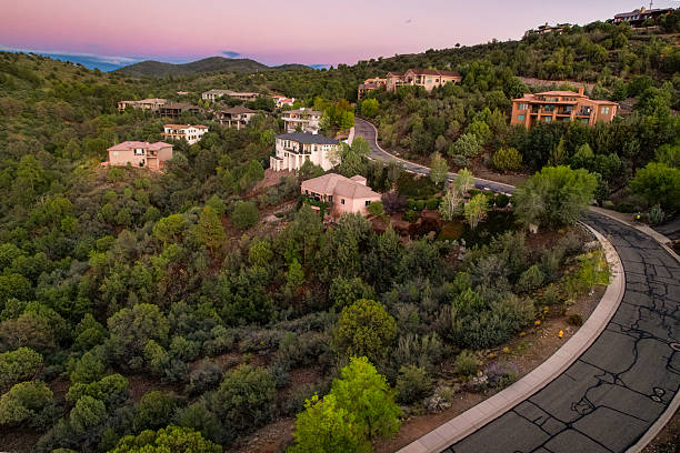 istock mountain ridge with clustered dwellings, hillside view showcasing homes amid natural surroundings 2244203963