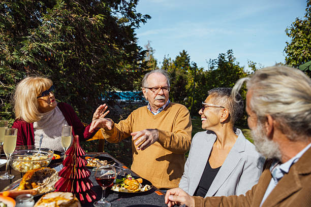 istock Mature family having lunch in the backyard 2244215218