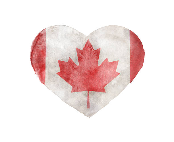 istock Heart with flag of Canada isolated on white 2244222964