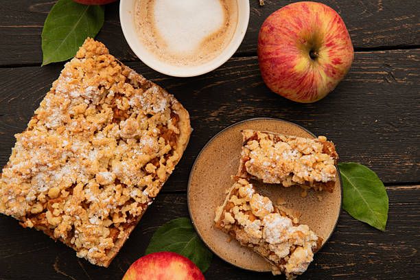 Streusel cake in close-up