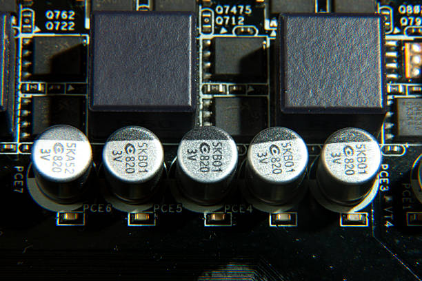 A close-up view of an electronic printed circuit board with assembled radio components