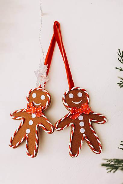 Delightful gingerbread cookie ornaments hanging on a festive decoration
