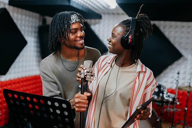 istock Recording songs in a studio 2244238538