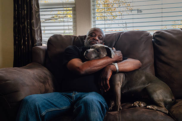 istock Companionship. Quiet moment between owner and dog. 2244252436