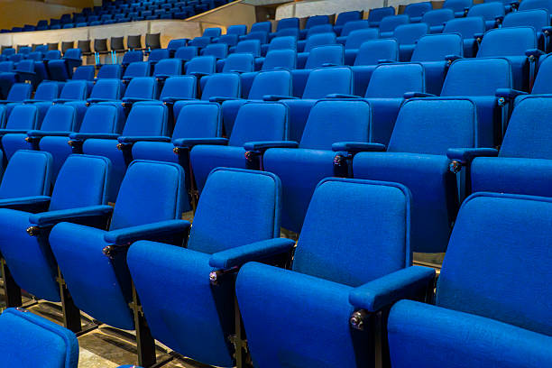 Theater or auditorium blue seats