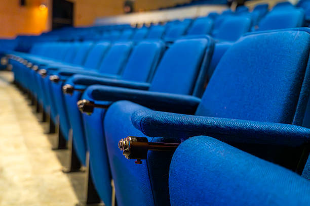 Theater or auditorium blue seats