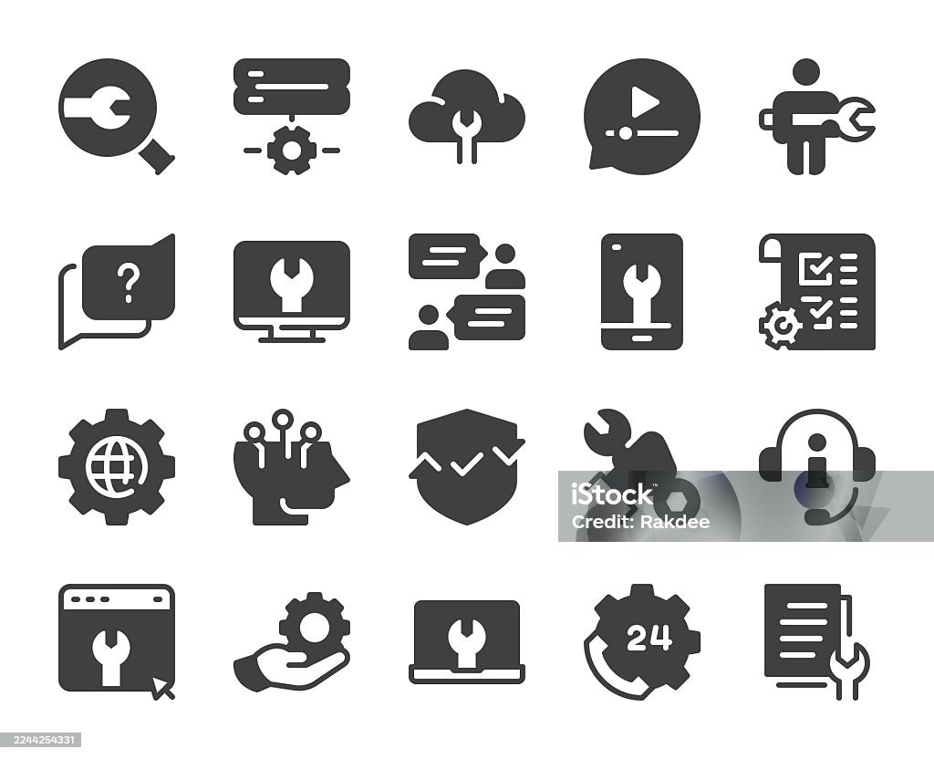 Technical Support - Icons Technical Support Icons Vector EPS File. Work Tool stock vector Technical Support - Icons Technical Support Icons Vector EPS File. Work Tool stock vector