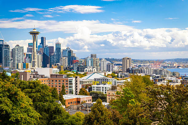 istock Scenic Panoramic Aerial View of Seattle Skyscrapers 2244254862