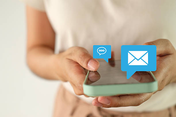 istock Digital Communication: Woman Using Smartphone for Online Chat and Email Marketing. 2244256446