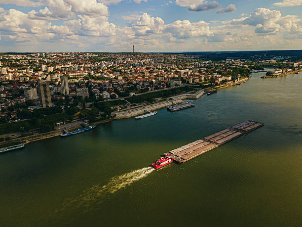 Inland Sustainable Cargo Vessel On The Danube River