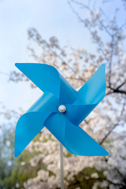 Cherry blossoms and pinwheels on a spring day