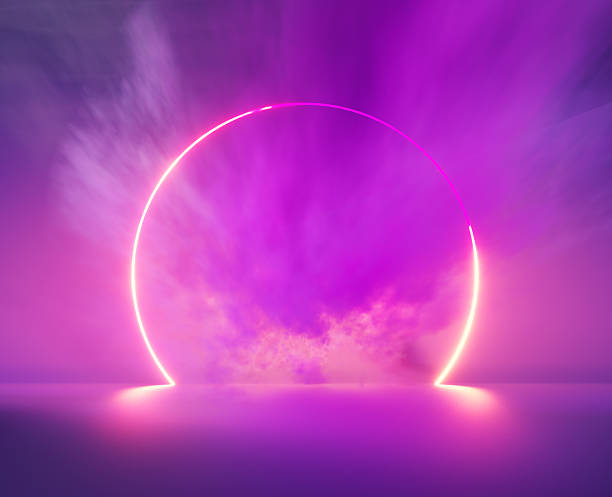 istock Vibrant sunset with neon pink hues over a calm ocean reflecting pastel clouds 2244263523