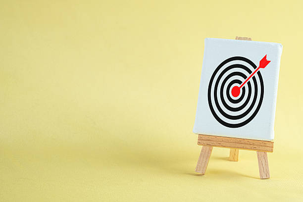 istock Business Goal Concept: Target and dartboard icon on a canvas easel. 2244264213