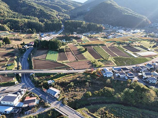 istock A rural area with a road and houses 2244267671