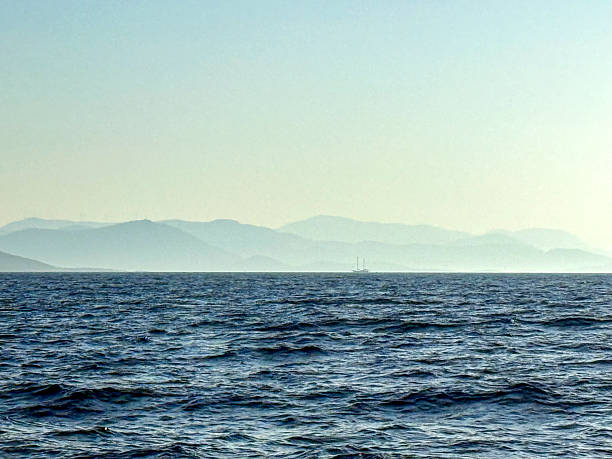 The sea view with yacht