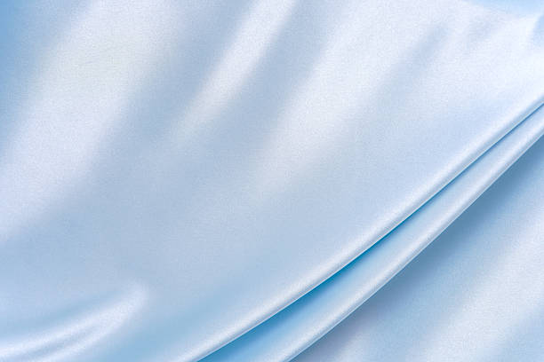 istock Light blue silk fabric with soft folds, copy space 2244270467
