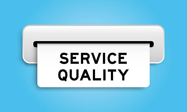 istock White coupon banner with word service quality from machine on blue color background 2244271328
