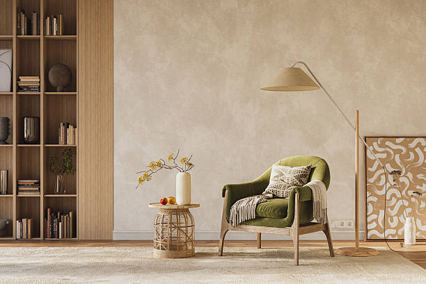 istock A contemporary living room interior design mock-up featuring vibrant decorative accents, 3D render 2244272845