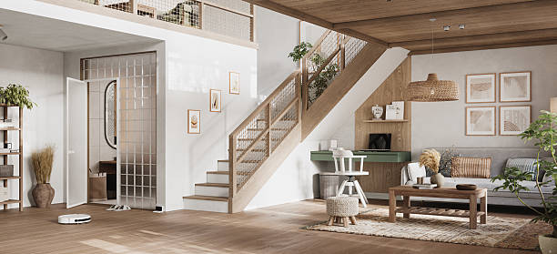 istock Contemporary interior design of the modern apartment. Modern design solution, 3d rendering 2244272944