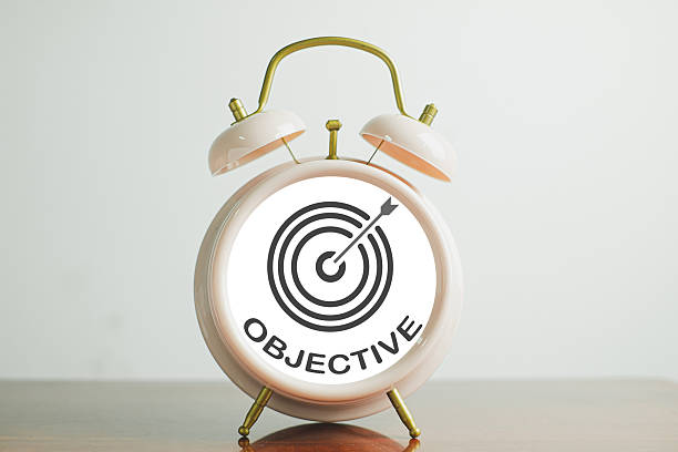 istock Deadline concept, retro alarm clock with business objective and target icon. 2244273091