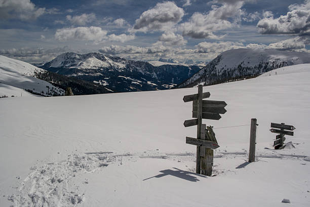 istock Wooden signpost in deep snow 2244280988