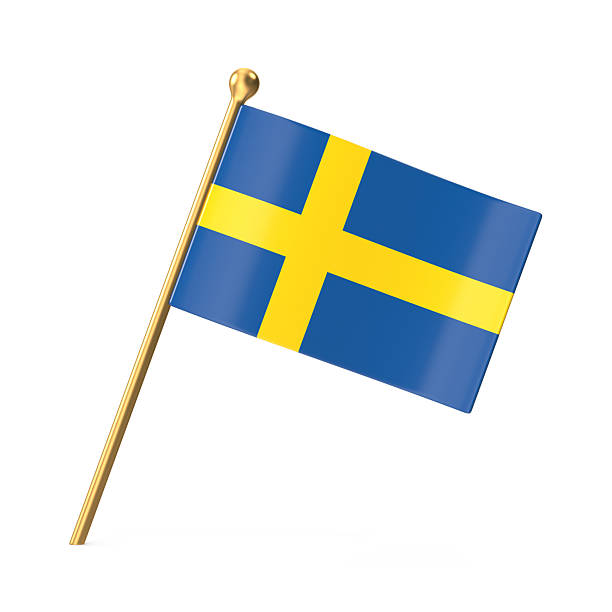 istock Swedish Flag on Golden Pole 2244288821