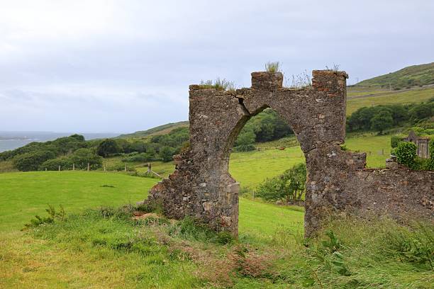 Clifden Castle, ruined manor house. Landmark in Connemara, Ireland.