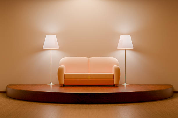 Leather sofa in living room