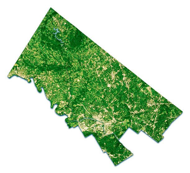 istock Montgomery County PA Satellite Topographic Map 3D Render Isolated Color 2244299028