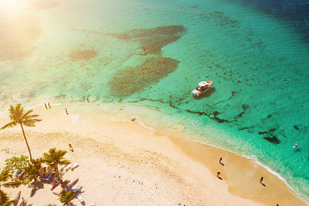 istock Tropical carribbean beach, aerial abstract background 2244299959