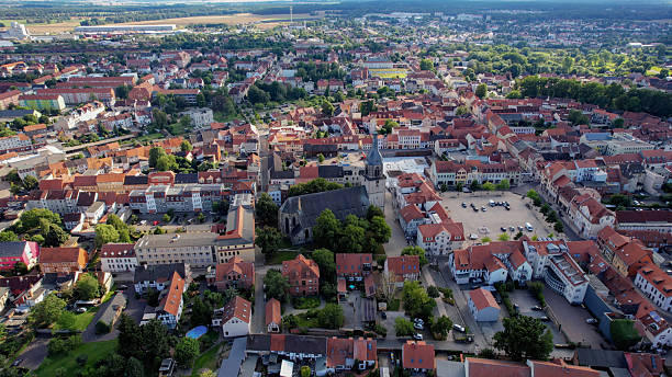 istock Aerial view around the city Haldensleben in Germany 2244301113