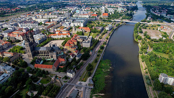 istock Aerial view around the city Magdeburg in summer 2244301698