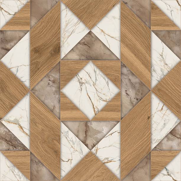 istock Luxury Geometric Marble and Wood Pattern 2244307547