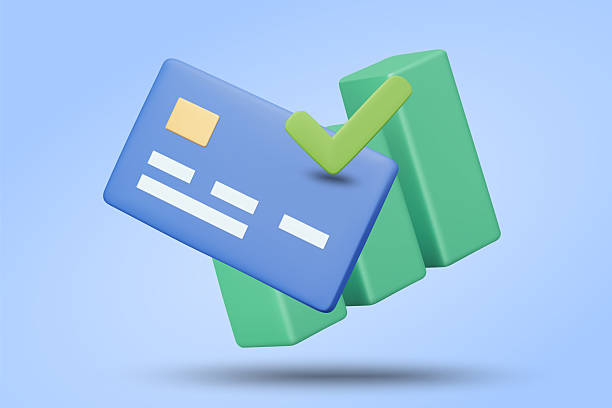 istock 3D illustration vector render of credit card icon with growth graph and check mark. Concept of payment authorization, security, transaction, growth, spending, fintech, online, banking, digital. 2244321670