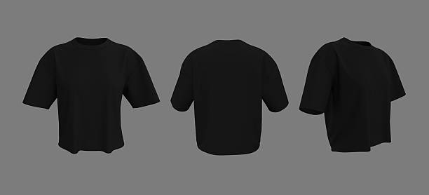 istock Oversized women’s t-shirt mockup. Front, side and back view 2244326345