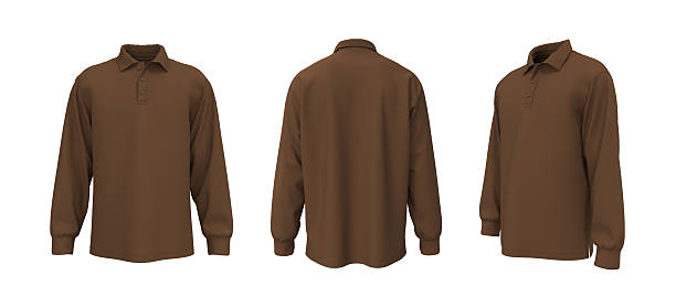 istock Oversized men’s long sleeve polo shirt mockup. Front, side and back view 2244326825