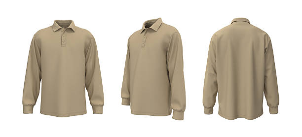 istock Oversized men’s long sleeve polo shirt mockup. Front, side and back view 2244326851
