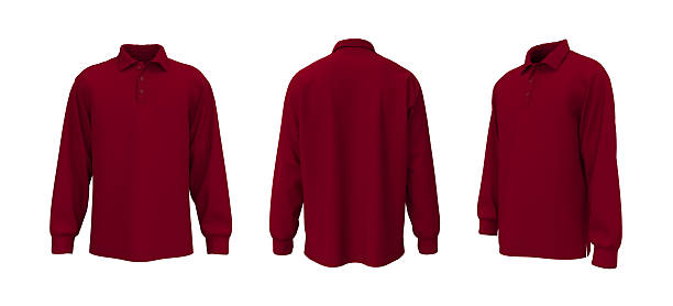 istock Oversized men’s long sleeve polo shirt mockup. Front, side and back view 2244326857