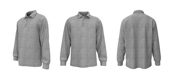 istock Oversized men’s long sleeve polo shirt mockup. Front, side and back view 2244326912