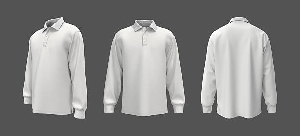 istock Oversized men’s long sleeve polo shirt mockup. Front, side and back view 2244326932