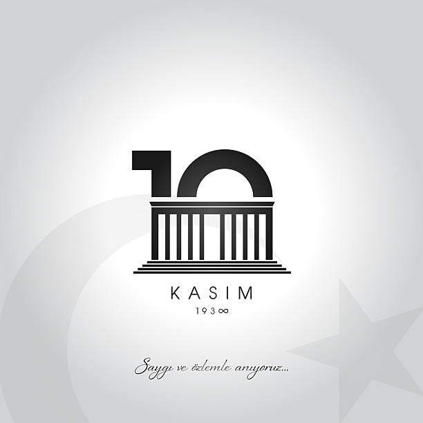 ilustrações, clipart, desenhos animados e ícones de 10 kasim vector illustration. (10 november, mustafa kemal ataturk death day anniversary.) - mustafa kemal ataturk