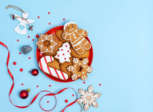 istock christmas cookies on a round red plate 2244331084