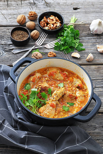 istock Chakhokhbili, Georgian chicken stew in a pot 2244337355