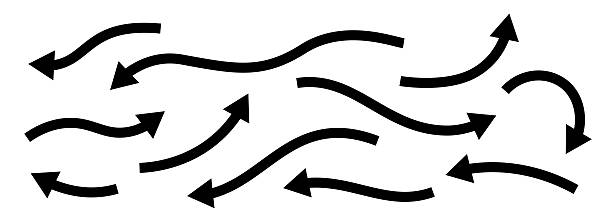 Collection of bold black curved arrows pointing in multiple directions on a white background. This simple and modern design represents navigation, movement, growth, and strategic direction — ideal for business concepts, infographics, and creative design use.