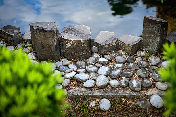 Zen stone path in a Japanese Garden