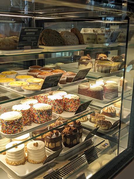 istock French Pastries and Desserts in Glass Display Case 2244347314